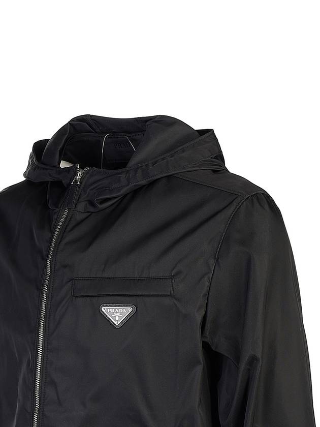 Re-Nylon Hooded Blouson Jacket Black - PRADA - BALAAN 6