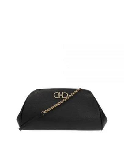 Gancini Leather Shoulder Mini Bag Black - SALVATORE FERRAGAMO - BALAAN 2