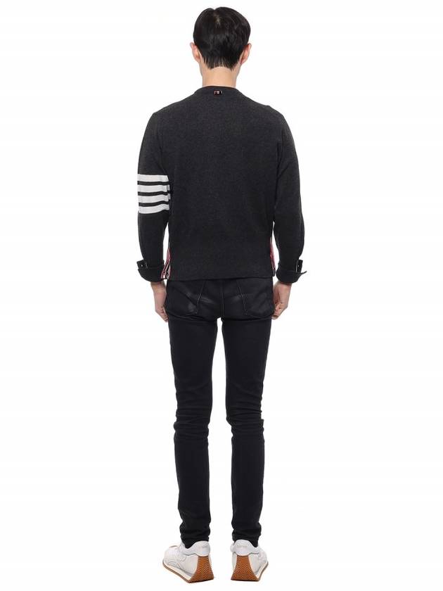 Diagonal Classic Cashmere Knit Top Dark Grey - THOM BROWNE - BALAAN 6