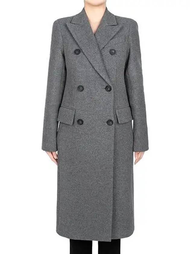 Medium gray Adua wool cashmere coat 001 1208747 - MAX MARA - BALAAN 1