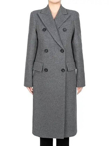 Medium gray Adua wool cashmere coat 001 1208747 - MAX MARA - BALAAN 1