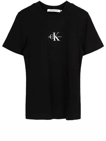 Monologo Short Sleeve T-Shirt Black - CALVIN KLEIN - BALAAN 2