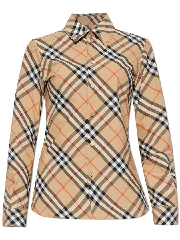 Burberry Checkered Shirt, Women's, Beige - BURBERRY - BALAAN 1