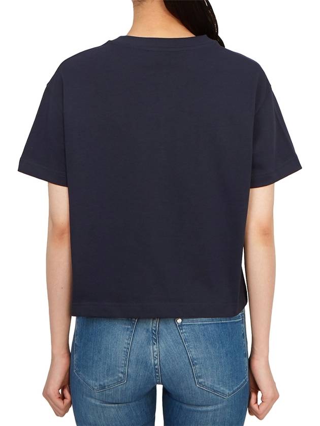 Embroidery Logo Short Sleeve T-Shirt Navy - A.P.C. - BALAAN 4