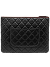 Women s A82545 Black Lambskin Silver Logo New Medium Clutch Bag - CHANEL - BALAAN 3