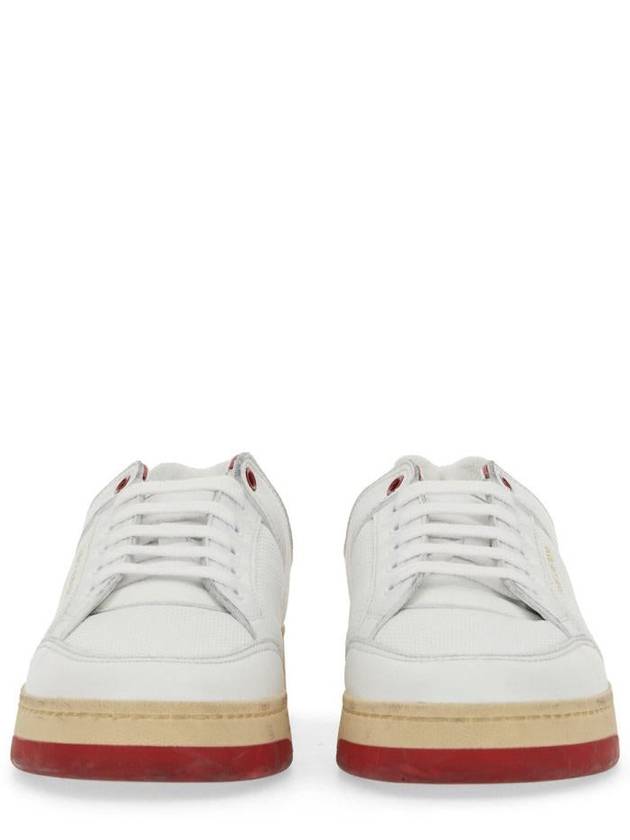 Logo Calf Leather Low Top Sneakers White - SAINT LAURENT - BALAAN 11