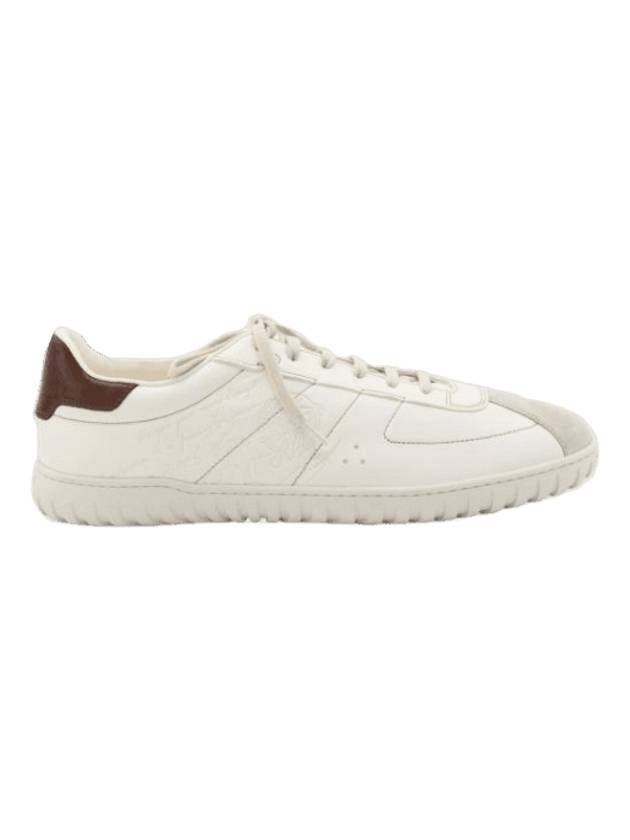 Brown Tab Leather Low Top Sneakers White - BERLUTI - BALAAN 1