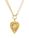 Oh My Girl Hyojung wearing Agyle Heart Pearl Gold Necklace - CHAMBRILLER - BALAAN 1