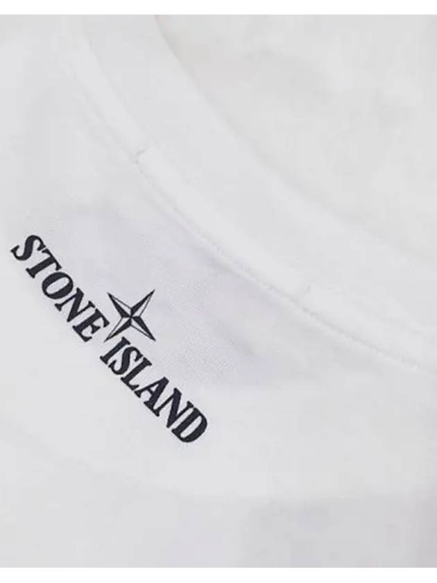 Big logo printing white kids short sleeve 741621052 V0001 - STONE ISLAND - BALAAN 4