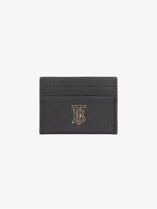 Grainy TB Logo Calfskin Card Wallet Black - BURBERRY - BALAAN 2