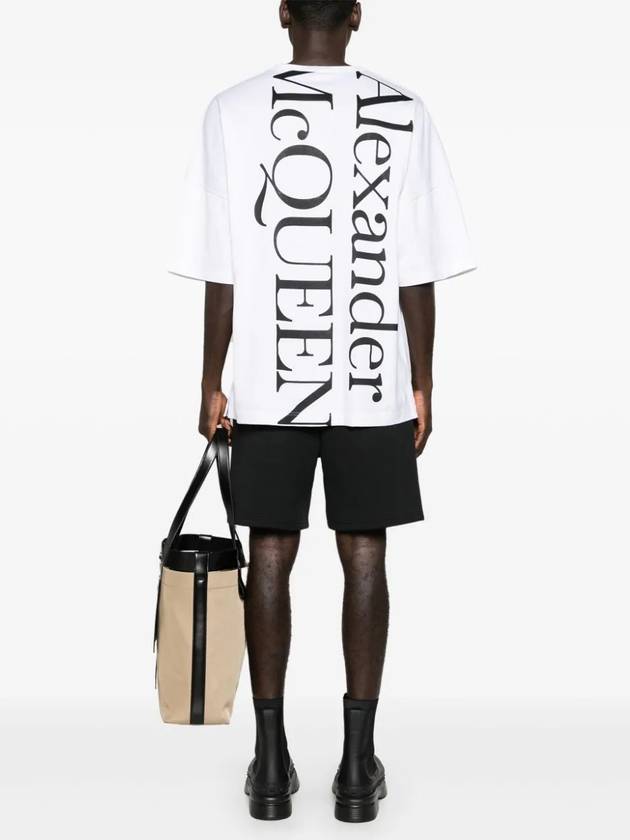 Logo Print Cotton Short Sleeve T-Shirt White - ALEXANDER MCQUEEN - BALAAN 3