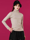 Functional Warm Span Mock Neck Cocoa Beige T-shirt DO5232TS02-2 - DOYOUKNOWMC GOLF WEAR - BALAAN 1