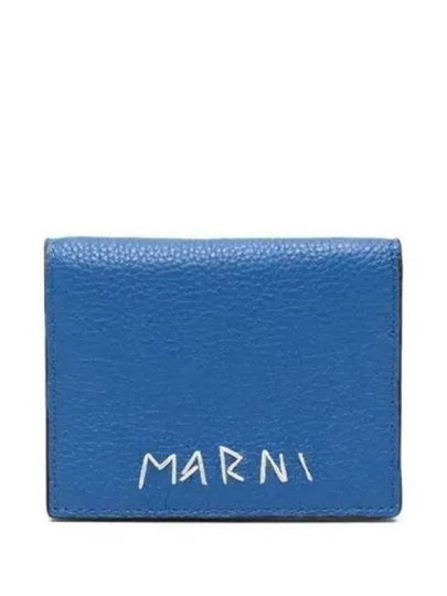 Embroidered Logo Card Wallet Blue - MARNI - BALAAN 2