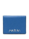 Embroidered Logo Card Wallet Blue - MARNI - BALAAN 2