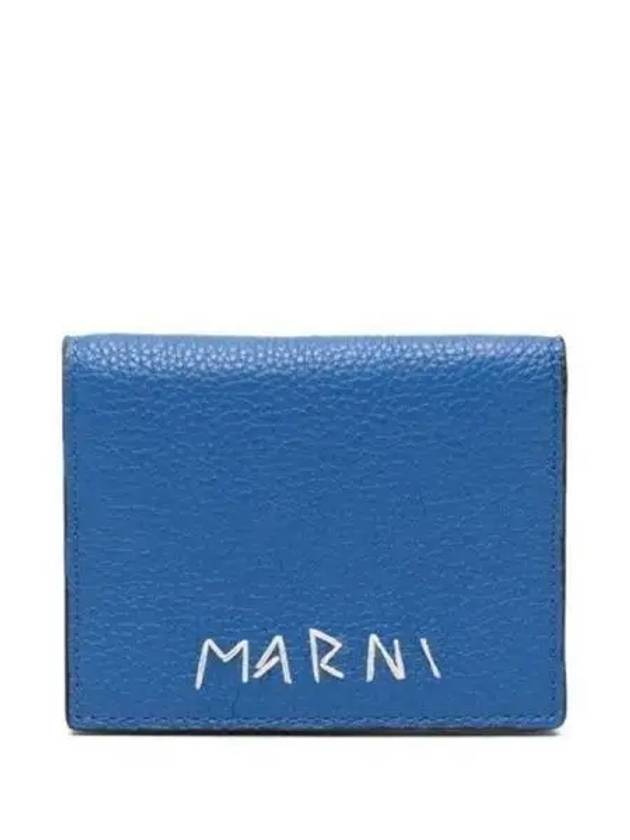 Embroidered Logo Card Wallet Blue - MARNI - BALAAN 2