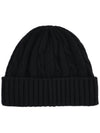 Triomphe Cable Knit Beanie Black - CELINE - BALAAN 4