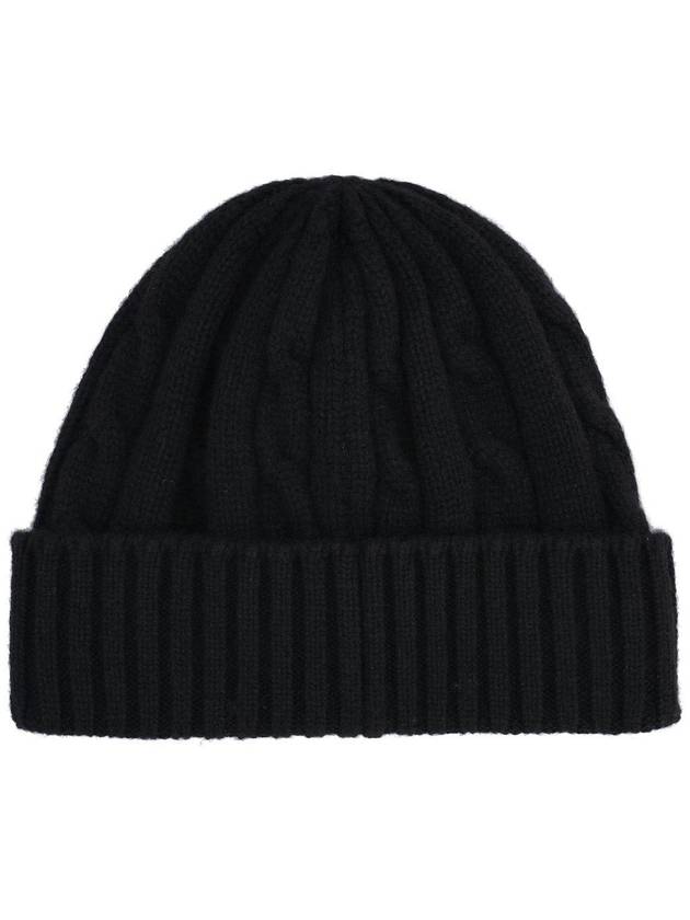 Triomphe Cable Knit Beanie Black - CELINE - BALAAN 4