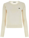 Bea Cropped V-Neck Knit Top Ivory - VIVIENNE WESTWOOD - BALAAN 2