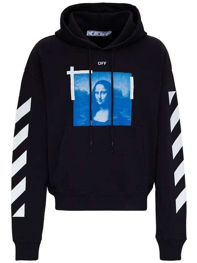 Men's Mona Lisa Over Brushed Hoodie Black - OFF WHITE - BALAAN 1