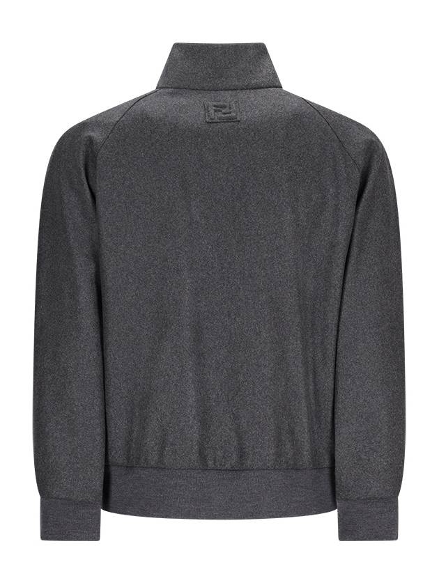 High Neck Cashmere Bomber Jacket Grey - FENDI - BALAAN 3