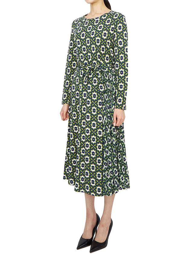 Pedina all over motif midi dress green - MAX MARA - BALAAN 5