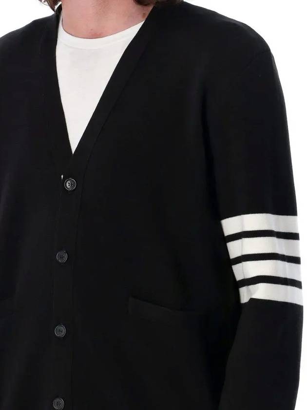 Milano Stitch 4-Bar Cardigan Black - THOM BROWNE - BALAAN 4