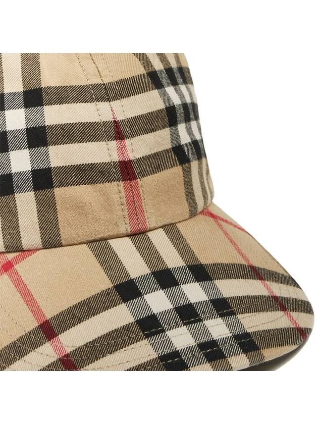 Check Cotton Ball Cap Beige - BURBERRY - BALAAN 5