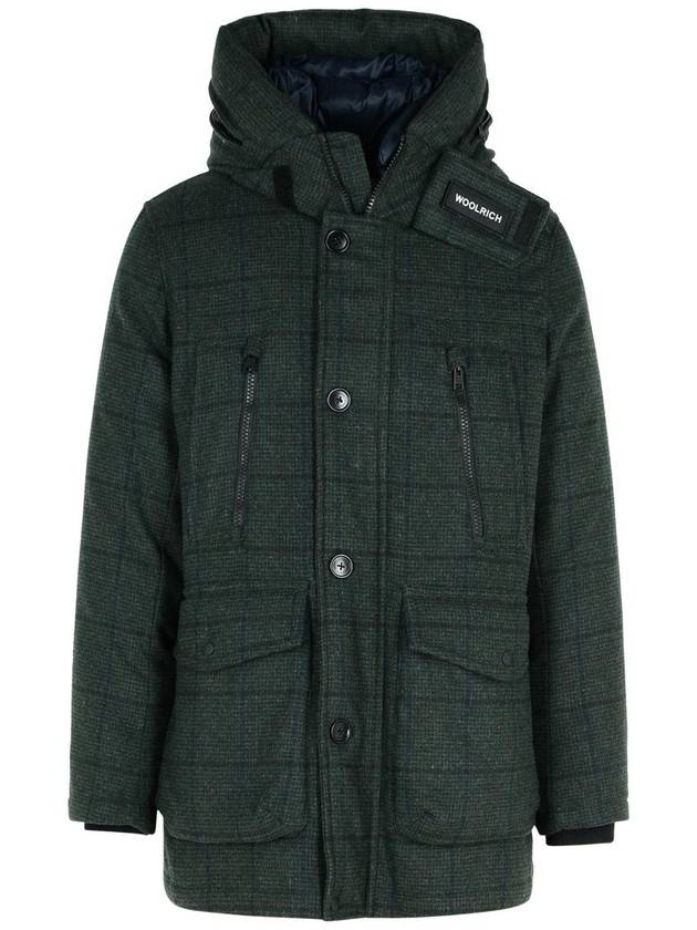 Woolrich 'Artic Wool' Green Wool Blend Parka - WOOLRICH - BALAAN 1