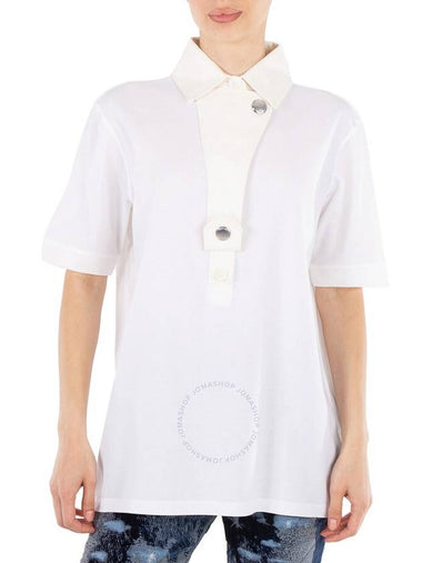 Burberry Ladies White Cotton Polo Shirt, Size X-Small - BURBERRY - BALAAN 1