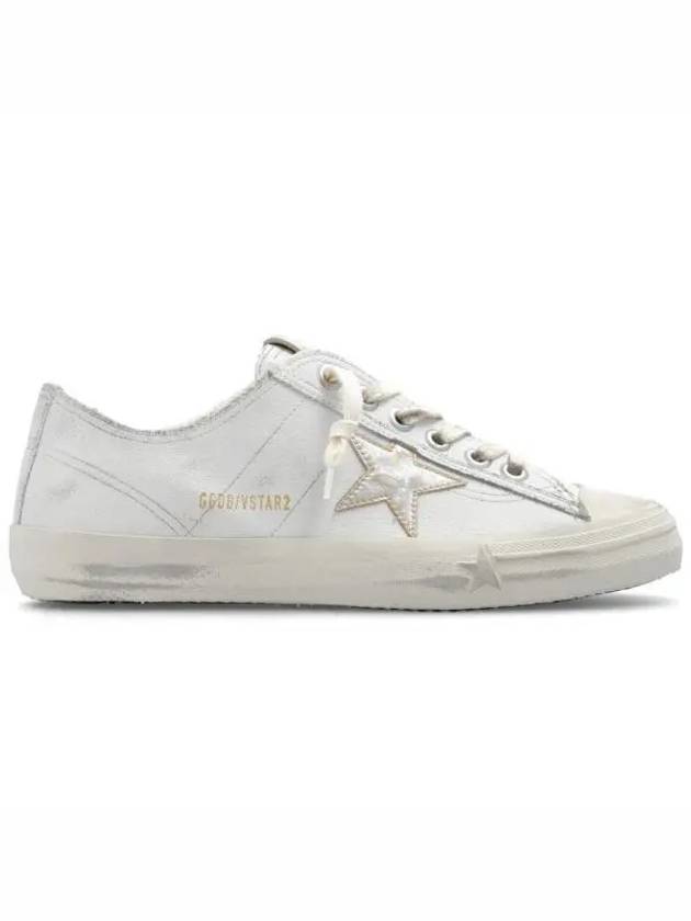 V-Star Gold Metallic Leather Star Low-Top Sneakers White - GOLDEN GOOSE - BALAAN 2