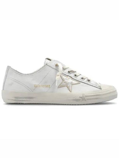 V-Star Gold Metallic Leather Star Low Top Sneakers White - GOLDEN GOOSE - BALAAN 2