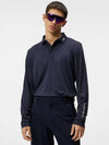 Tour Tech Long Sleeve Polo Shirt Navy Melange - J.LINDEBERG - BALAAN 3