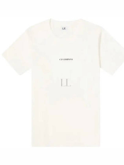 24/1 Jersey Garment Dyed Logo Short Sleeve T-Shirt White - CP COMPANY - BALAAN 2