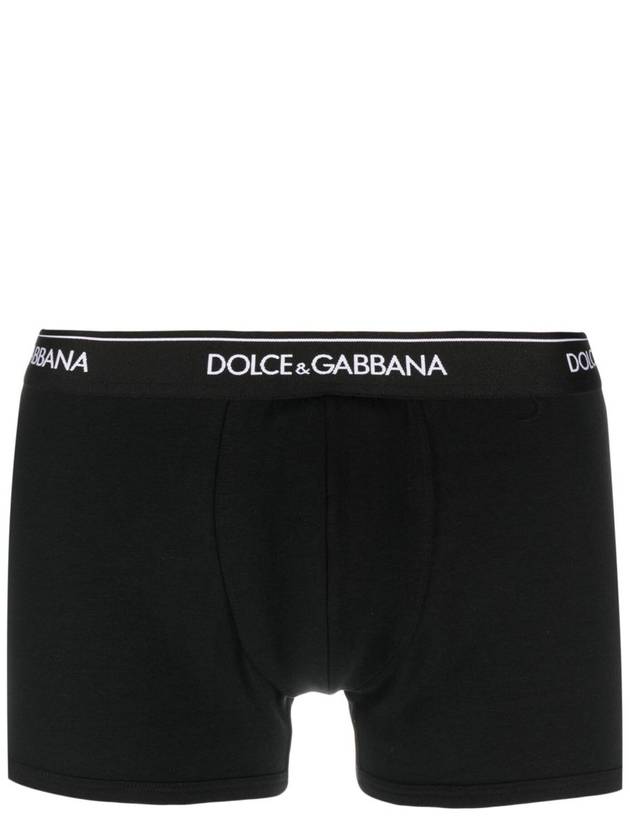 Men's Logo Waistband Cotton Briefs 2 Pack Black - DOLCE&GABBANA - BALAAN 3