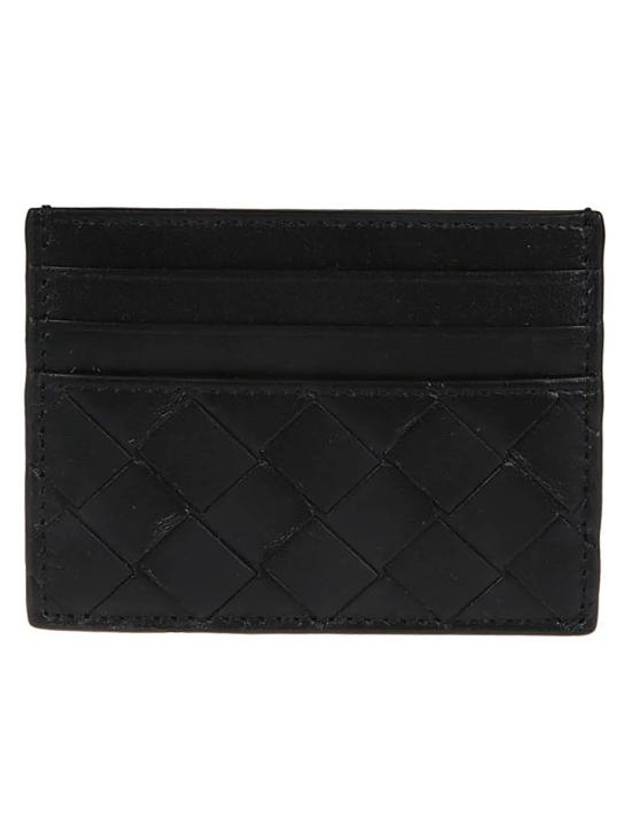 Intrecciato Leather Card Wallet Black - BOTTEGA VENETA - BALAAN 2