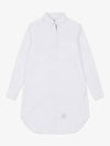 Women's Point Collar Poplin Short Dress White - THOM BROWNE - BALAAN 2