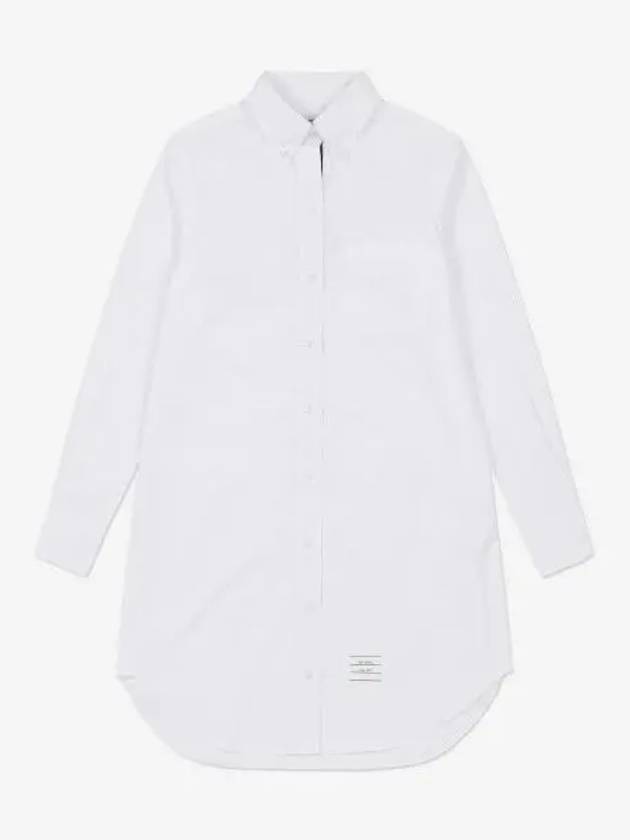 Women's Point Collar Poplin Short Dress White - THOM BROWNE - BALAAN 2