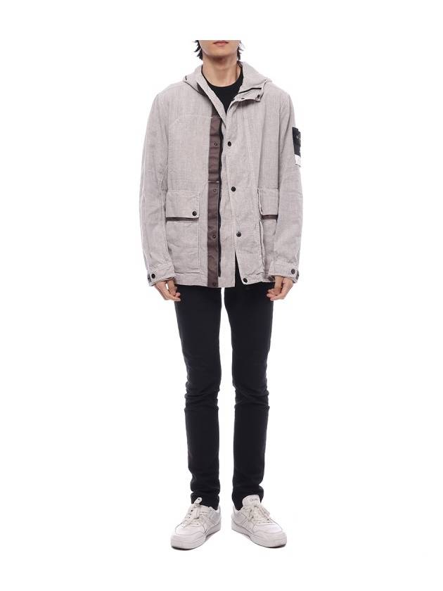 Compass Badge Hooded Jacket Dove Grey - STONE ISLAND - BALAAN 4