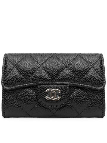 AP0214 Classic Caviar Silver Black Flap Women s Card Wallet - CHANEL - BALAAN 1