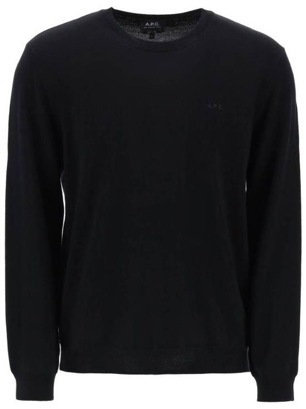 Embroidery Logo Wool Knit Top Black - A.P.C. - BALAAN 2