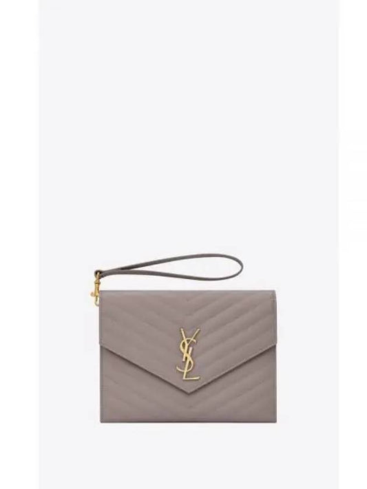 Grain De Poudre Cassandre Clutch Bag Fog - SAINT LAURENT - BALAAN 2