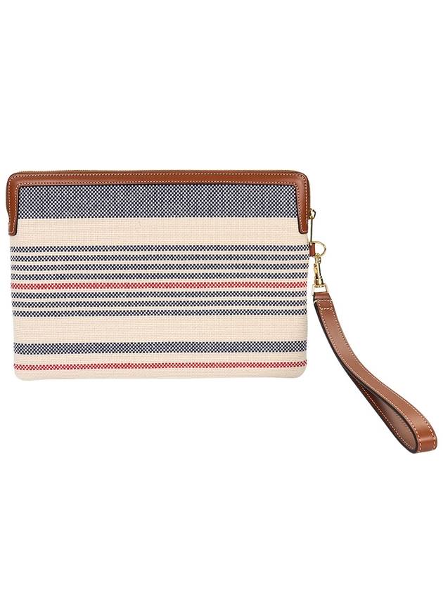 Strap Striped Textile Calfskin Pouch Bag - CELINE - BALAAN 3