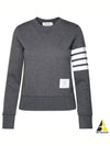 Engineered 4 Bar Stripe Loopback Jersey Knit Crewneck Sweatshirt Dark Grey - THOM BROWNE - BALAAN 2