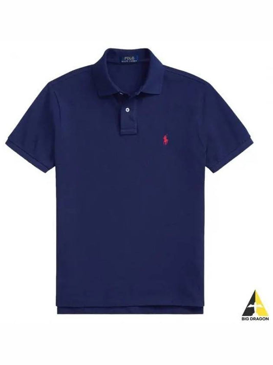 Men's Red Embroidered Logo Polo Shirt Navy - POLO RALPH LAUREN - BALAAN 2