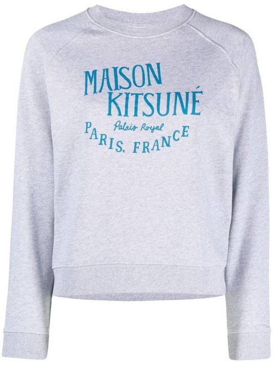 Cotton Palais Royal Vintage Logo Sweatshirt Grey - MAISON KITSUNE - BALAAN.