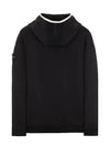 Garment Dyed Cotton Stretch Fleece Hoodie Black - STONE ISLAND - BALAAN 3