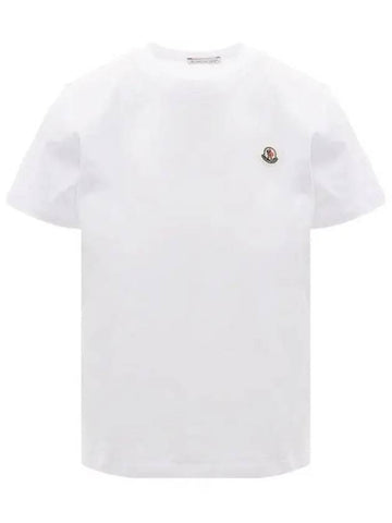 8C00035 83907 001 Logo Patch White Short Sleeve T shirt 1144442 - MONCLER - BALAAN 1