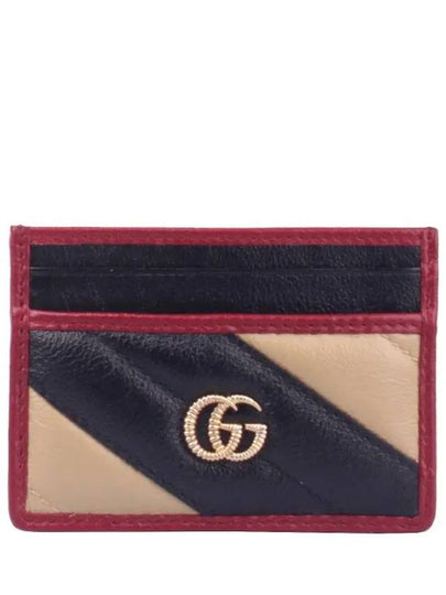 GG Marmont Card Wallet Black Beige - GUCCI - BALAAN 2