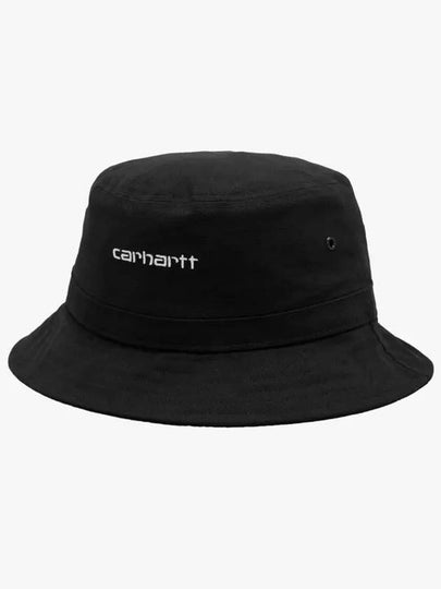 Script Embroidered Logo Bucket Hat Black - CARHARTT WIP - BALAAN 2