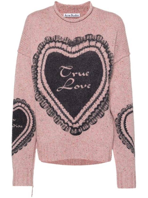 Heart Print Chunky Knit Sweater A60552 - ACNE STUDIOS - BALAAN 1